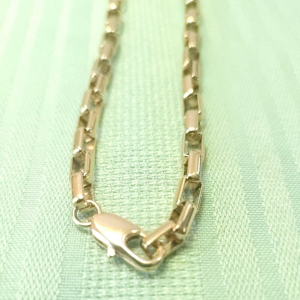 1980s Italy Heavy 68g Gold Tone Box Chain Necklace 47" XL Venetian Rope